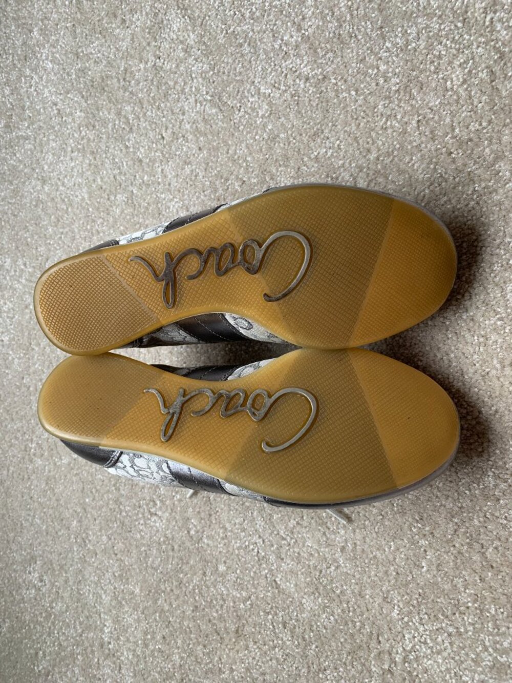 Coach Joss Signature Sneakers Silver Tennis Shoes 7 - Picture 9 of 11